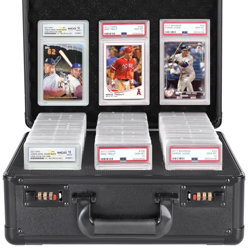 Graded Card Storage Box 3 Slots, PSA/BGS & More Graded Slabs-Collector Box for Trading & Sports Cards with Coded Lock, Easy to Carry (No Card) - style: 3 SLOTS