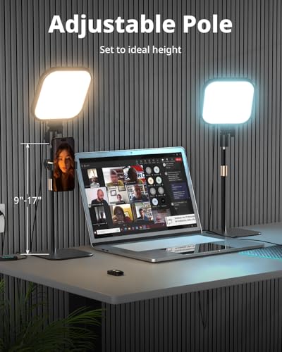 UBeesize Zoom Lighting for Computer, Video Conference Lighting for Video Calls, Desk Light with Stand and Phone Holder for Webcam, Home Office, Podcast, Online Meetings, Live Streaming - style: 1-pack