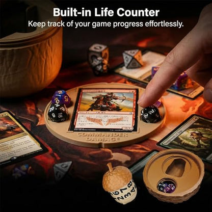 Nut Shaped Commander Deck Box 100+ with Built-in Life Counter & Dice Tray, MTG Card Storage Case, Unique Nature Squirrel Theme Tabletop Gaming Accessories Gifts