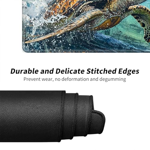 Sea Turtles for MTG & TCG Playmat Mouse Pad,BFDHGQZC 24" x 14" Game Mat for MTG/RPG/CCG Trading Card Game Playmats Table Mat Perfect for Card Games Video Games Computer Office - color: Sea Turtles