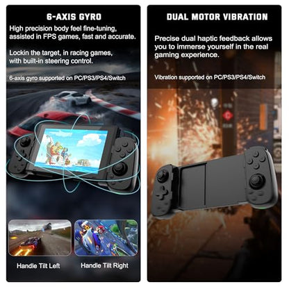 Joso Wireless Phone Controller for iPhone/Android, Mobile Game Controller with Hall Joystick Suitable for Xbox Cloud Gaming, PS Remote Play, Steam Link, Call of Duty & More - Black - color: Black | D6
