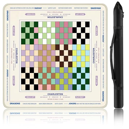 Crease-Free Mahjong Mat For Table American Checkered Mah Jongg Mats with Portable Bag Noise Reduction Non-Slip Table Cover 31.5*31.5in Large Waterproof Neoprene Pad For Board Game Mah Jong Mahjongg - color: Checkered
