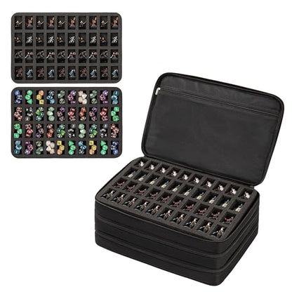Miniature Carrying Case Miniature Storage Figure Bag 120 Slot Figurine Carrying Case Compatible with 40k, DND and More (Black, Bag Only)