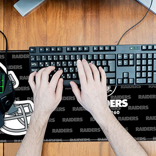 Stitched Edges Mouse Desk Pad,Large Gaming Mouse Pad for Laptop Computer Desktop Keyboard,Black Gray Design Mat for Football Sport Fans Mousepad