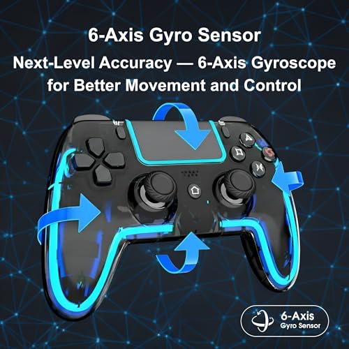 VioraTech Wireless Controller for PS5 with Hall Effect Joysticks, RGB Lighting, Turbo & Macro Functions, Linear Triggers, 6-Axis Sensor, Dual Vibration, Touchpad, Speaker & 3.5mm Audio Jack – Compatible with PS5/Pro/Slim/Mac/Steam Deck/PC