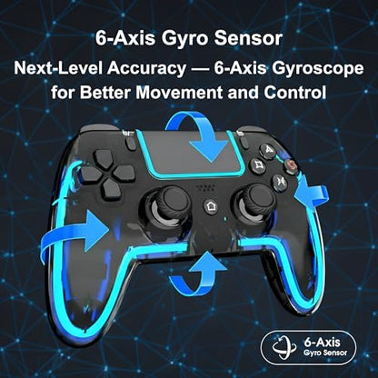 VioraTech Wireless Controller for PS5 with Hall Effect Joysticks, RGB Lighting, Turbo & Macro Functions, Linear Triggers, 6-Axis Sensor, Dual Vibration, Touchpad, Speaker & 3.5mm Audio Jack – Compatible with PS5/Pro/Slim/Mac/Steam Deck/PC