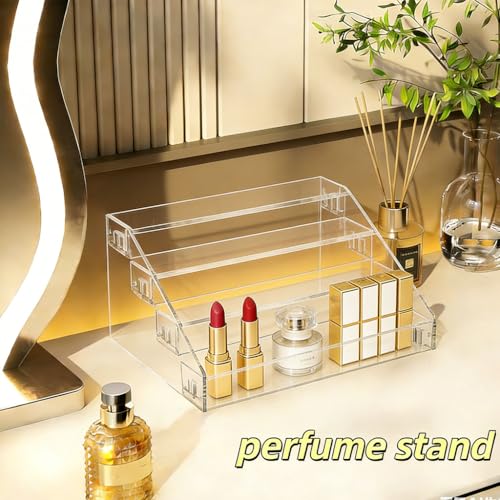 12 Inchs Acrylic Tiered Display Stand 4 tier Acrylic Riser Display Shelf Stands for Cosmetic Nail Polish Makeup Cookies Perfume