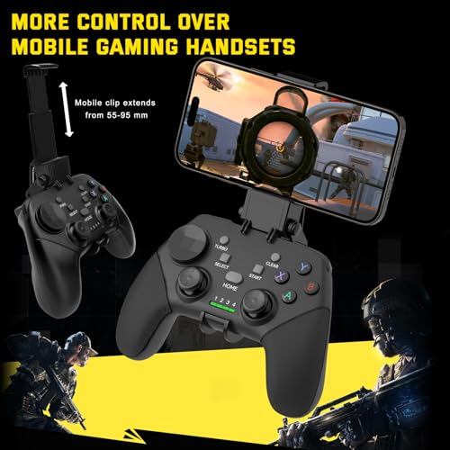 Joso Wireless Mobile Gaming Controller for iPhone, Android, iPad, Tablet, PC, Phone Controller with Phone Clip Supports Cloud Game, COD Mobile, Genshin Immpact, Remote Player Gamepad - color: Black