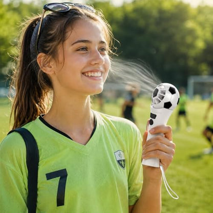 SZO Portable Handheld Turbo Fan, World Cup Soccer Mini Personal Fan with 5-Speed Wind, Digital Power Display, USB Rechargeable Fan for Home, Office, Outdoor & Soccer Fans