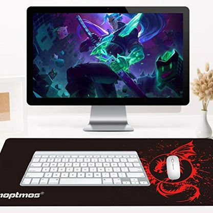 A-Red Large Dragon Gaming Mouse Mat - Gamer Office Computer Mouse Pad - color: A-Red