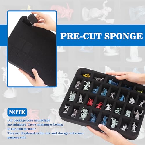 Sturdy Hard Shell Miniature Figure Storage Case with 4 Foam Layer, 116 Slot Miniatures Transport Case Compatible with Warhammer 40k and DND Minis, RPG Miniature Carrying Case