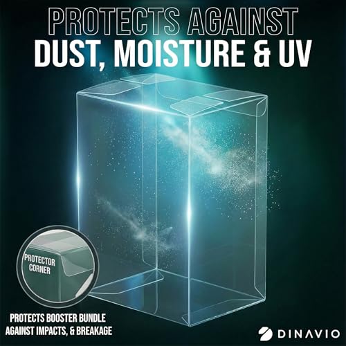 Dinavio Crafthouse 15-Pack PKMN Booster Bundle Protectors PET 0.7mm - Anti-Scratch - UV Protection - Compatible with PKMN Sets Up to Phantasmal Flames (Will NOT fit Ascended Heroes or Perfect Order)