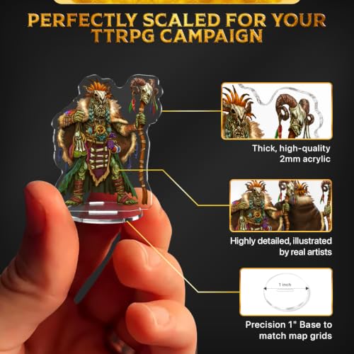 Skinny Minis Orcs Miniatures Set, 12 Flat Minis, D&D Compatible, 2D Acrylic Figures for Tabletop RPGs, 5e & Pathfinder Monster Minis