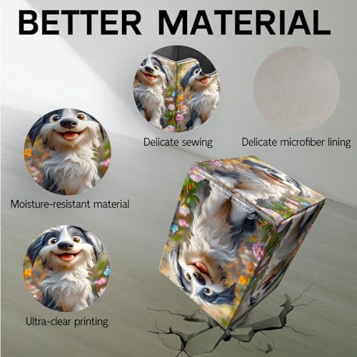 for MTG Deck Box, Trading Card Storage Case Holds 100+ Sleeved Cards, Happy Dog with Butterflies Magnetic Closure Durable Deck Holder for Magic The Gathering, TCG & Commander - color: Happy Dog with Butterflies