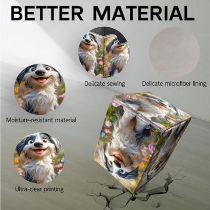 for MTG Deck Box, Trading Card Storage Case Holds 100+ Sleeved Cards, Happy Dog with Butterflies Magnetic Closure Durable Deck Holder for Magic The Gathering, TCG & Commander - color: Happy Dog with Butterflies