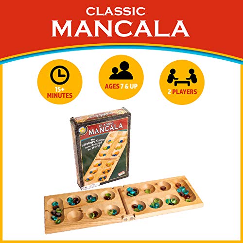Classic Mancala - Fun Board Game for Friends and Family - Timeless Strategy Game - size: 1.69 x 6.5 x 8.88 inches