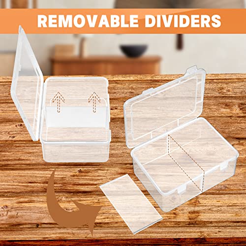 300 Card Storage Box Compatible with Mtg TCG Clear Plastic Trading Card Storage Box with Removable Divider Hard Trading Deck Case for Baseball Football Game Organizer Collector(2 Pcs)