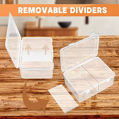 300 Card Storage Box Compatible with Mtg TCG Clear Plastic Trading Card Storage Box with Removable Divider Hard Trading Deck Case for Baseball Football Game Organizer Collector(2 Pcs)