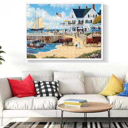 Jigsaw Puzzles 300 Pieces for Adults White Villa Puzzle 300 Pieces Adult Puzzles Games for Kids Ages 8-10 10-12 Recycled Cardboard Puzzle Pieces Family Challenging Game 20.5x15IN - style: White Villa