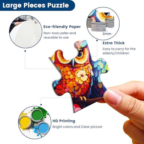 3 Packs Large Piece Puzzle for Seniors - Dementia 48 Pieces Puzzles for Elderly Adults,Alzheimer’s Puzzles Memory Cognitive Games for Elderly Seniors with 3 Storage Bags - style: 3 Pack 48 Large Piece