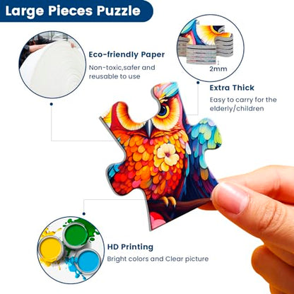 3 Packs Large Piece Puzzle for Seniors - Dementia 48 Pieces Puzzles for Elderly Adults,Alzheimer’s Puzzles Memory Cognitive Games for Elderly Seniors with 3 Storage Bags - style: 3 Pack 48 Large Piece