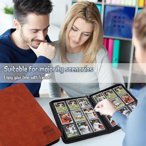 Trading Card Binder, Premium 9 Pocket Double Sided 540 Pocket PU Card Collection Binder, Collectible Trading Card Albums for MTG, TCG, Sport Card, Game Cards (Brown) - color: Brown