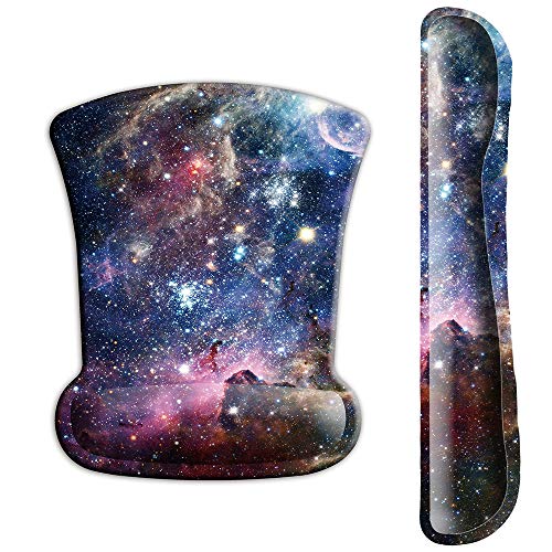 ITNRSIIET Mouse Pad Wrist Support Keyboard Wrist Rest Pad Ergonomic Mousepad Non-Slip Memory Foam Keyboard Pad Easy Typing Pain Relief Perfect for PC Laptop Gaming Office, Starry Sky - color: Starry Sky