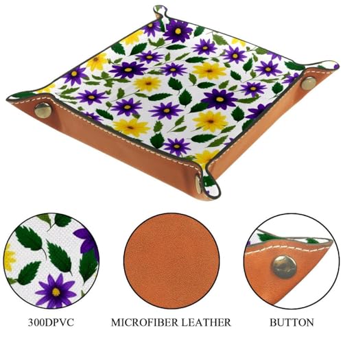 Purple Yellow Flower Dice Tray Dice Rolling Tray Folding Dice Holder for Dice Games, Like RPG, DND and Other Table Games - color: Multi 9