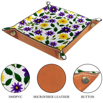 Purple Yellow Flower Dice Tray Dice Rolling Tray Folding Dice Holder for Dice Games, Like RPG, DND and Other Table Games - color: Multi 9