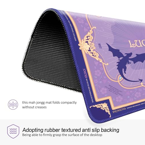 KUNTE Mahjong Mat, Purple, 32"x32" | Non-Slip, Quiet, Waterproof, Foldable, For American Mahjong - color: Purple