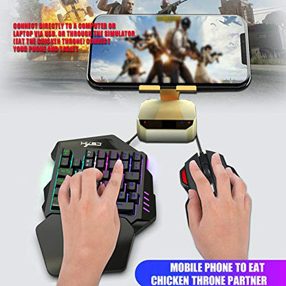 YONGX One Handed Keyboard and Mouse Gaming Combo ,35keys Wired RGB Backlit Gaming Mini Keypad Set with Wrist Rest Portable for PC/Laptop/Switch/PS4/Xbox ONE