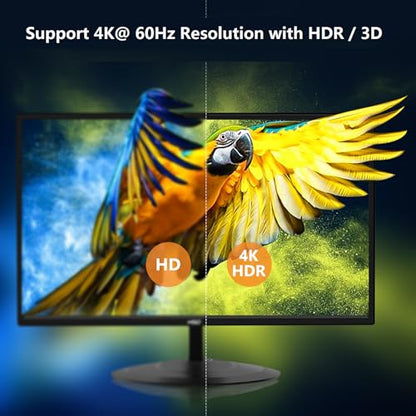 4K@60Hz 1x8 HDMI Splitter 4:4:4,18 Gbps,8 Port Powered HDMI 2.0 Splitter1 in 8 Out Support Auto Down Scaler, 4K 1080P Sync, HDR10,3D, HDCP 2.2,Only Duplication/Mirror Screens (Not Extend) for HDTV/PS5 - size: 4K@60Hz 1x8 splitter