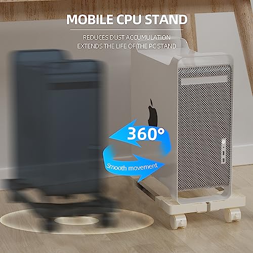 Computer Tower Stand, Adjustable Length & Width, Fits Most PC | PC Floor Stand for Carpet, Mobile CPU Holder with 4 Locking Caster Wheels, PC Riser Fits Office, Gaming - color: Black