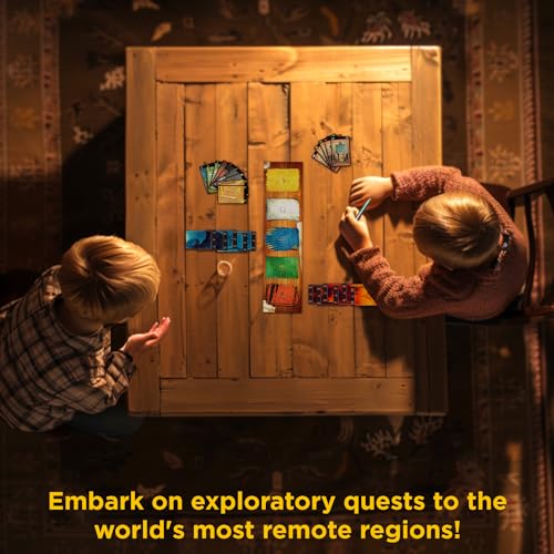 Lost Cities Card Game - with 6th Expedition | Two-Sided Board for Classic or New Edition | By Reiner Knizia | A Kosmos Game