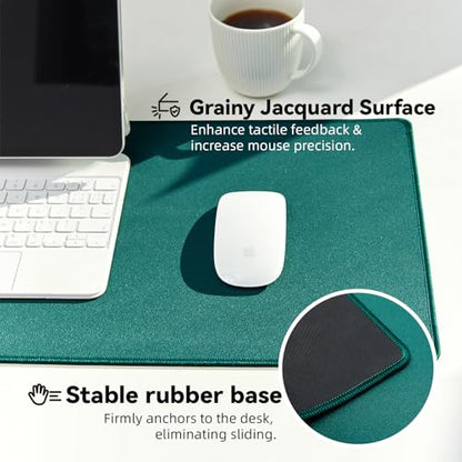 Reniteco Waterproof Large Office & Gaming Mouse Pad, 31.5" x 11.8" x 0.12" | Anti-Fray Stitched Edges, Premium Textured Surface, Non-Slip Rubber Base, Water and Stain Resistant Protection - color: Matte Green, size: 31.5''x 11.8''x0.12"