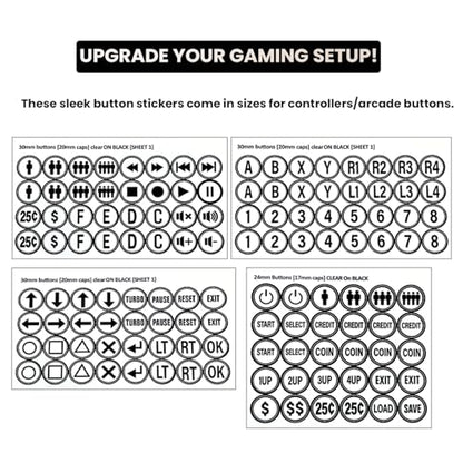 Arcade Game Button Stickers Set 24mm/30mm Die-Cut Labels Compatible with Arcade Machine and Fight Stick Customization - color: Game Button Labels Stickers* 4 Pcs