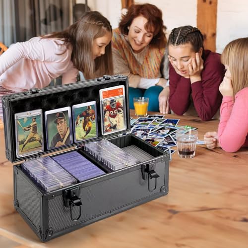 Top Loader Storage Box with Key Locks, Trading Card Storage Case, Sports Card Box & Hard Cases Holds up to 300+ Top Loaders, 76 One Touch (35pt), 48 PSA/GMA, 43 CSG, 41 SGC, 36 BGS/HGA - size: Small