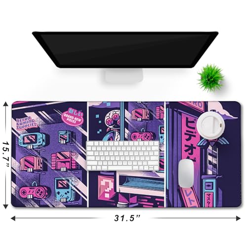 Japanese Comic Desk Mat Large Office Desk Pad, Gaming Mouse Pad | Big Mousepad Waterproof Non-Slip 31.5x15.7 Inches Large Mouse Mat Long Extended Mousepads - color: Comic, size: 31.5" x 15.7"