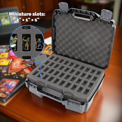 CASEMATIX Miniature Carrying Case - Hard Shell Warhammer Carrying Case with Shock-Absorbing Foam, Portable Miniature Case with 120 Miniature Capacity for Secure Transportation