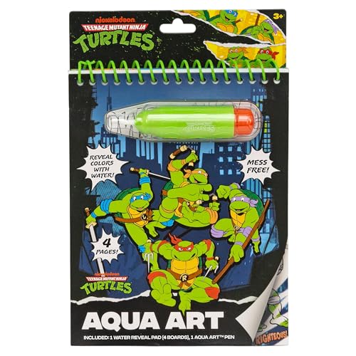 Teenage Mutant Ninja Turtles® Aqua Art, Great Kids Ninja Turtles Toys, TMNT Mess Free Coloring for Toddlers Paint with Water Books for Kids, Toddler Car Activities & Travel Toys, Water Painting Book - style: Teenage Mutant Ninja Turtles