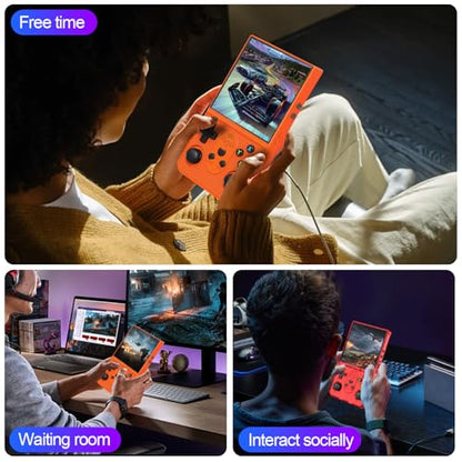 S600 Retro Gaming Console, Retro Handheld Console 4.0'' Screen Linux System, 64G TF Card, Support 30+ Simulators, 3500mAh Rechargeable Portable Pocket Arcade - color: Red