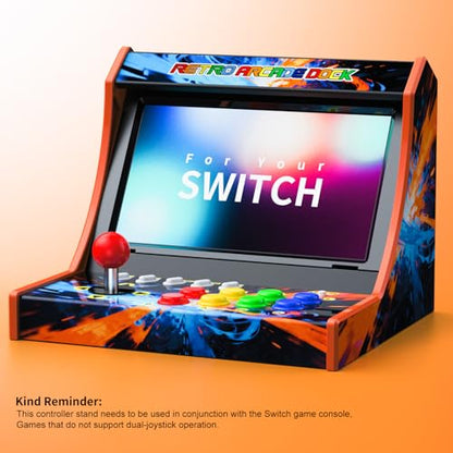Retro Switch Arcade Stick,Screenshot Version (Screen Not Included) | Arcade Fighting Games Cabinet for Switch,OLED&Switch 2.Features Screenshot(No-voice),LED Indicators and Programmable Buttons