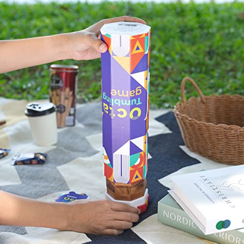 BSIRI Octa Tumbling Tower Game - Wooden Stacking Game, Outdoor Games for Adults and Family, Ideal for Game Night, Home Decor for Living Room, Classroom, Office - style: Octa Tumbling Game