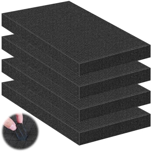 4 Pcs Pick and Pluck Foam Sheets 16" L x 12" W x 2" T Polyurethane Pick Apart Foam Inserts Pads with Bottom Use for Camera, Interlocking Case, Tool Box, Board Box, Storage Drawer, Black - size: 1 Sizes - 4 Pcs -16 x 12 x 2 Inches