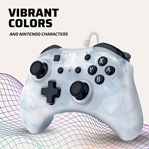 PDP Rock Candy Enhanced Wired Nintendo Switch Pro Controller, Switch Lite/OLED Compatible, Compact Durable Ergonomic Non-Slip Joystick (Frost White) - color: Frost White