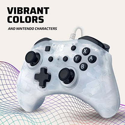 PDP Rock Candy Enhanced Wired Nintendo Switch Pro Controller, Switch Lite/OLED Compatible, Compact Durable Ergonomic Non-Slip Joystick (Frost White) - color: Frost White