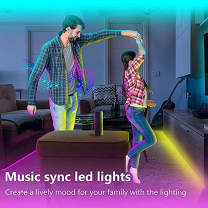 GUPUP 200 FT LED Strip Lights,Color Changing LED Lights for Bedroom,Built-in-Mic,Music Sync Tape Lighting,Phone Smart Controlled(APP+Remote+Mic) | Built-in-Mic,Music Sync Tape Lighting,Phone Smart Controlled(APP+Remote+Mic) - size: 200 ft Bluetooth