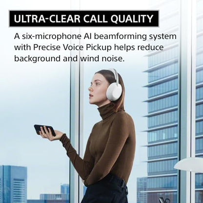 Sony 1000X THE COLLEXION Wireless Noise Cancelling Headphones, Platinum | Luxury Comfort with Curated Materials, HD NC Processor QN3, 12 Microphones, Mastered by Engineers, Up to 24 Hrs of Battery - color: Platinum