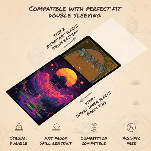Neon Lotus 1 - MTG Card Sleeves, 104ct, Standard Size, Textured | Perfect for Double Sleeving, Smudge Resistant Matte Back, Standard 66x92mm - Compatible with Magic The Gathering & TCG Cards - color: Neon Lotus 1, size: Textured
