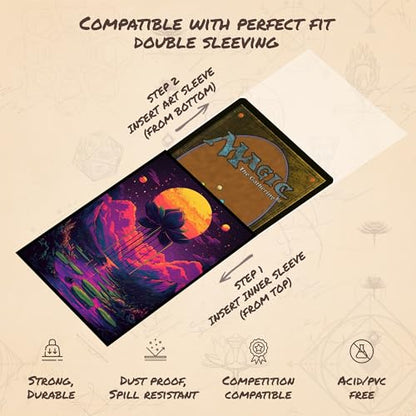 Neon Lotus 1 - MTG Card Sleeves, 104ct, Standard Size, Textured | Perfect for Double Sleeving, Smudge Resistant Matte Back, Standard 66x92mm - Compatible with Magic The Gathering & TCG Cards - color: Neon Lotus 1, size: Textured